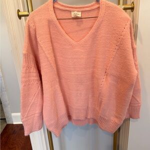 Cozy Pink V-Neck Sweater